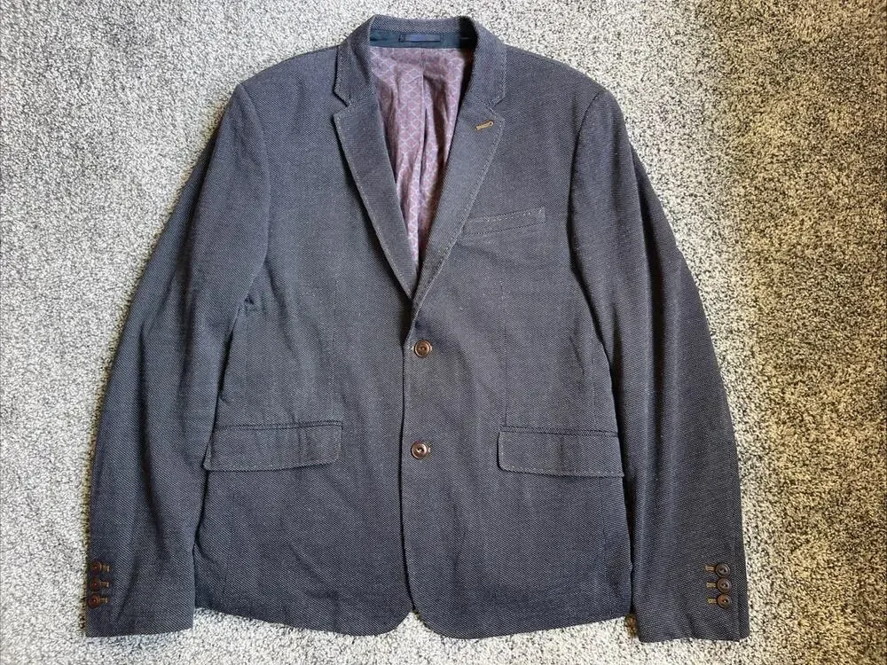 Ted Baker Men’s 2 Button Casual Blazer Contrast Stitch Sz 4 US 40 Lined